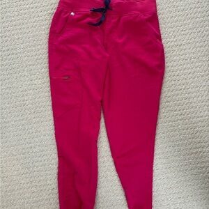 Figs Hot Pink Drawstring Jogger Scrub pants